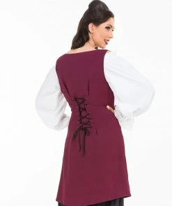 Pirate Dressing Pirate & Medieval/Renaissance Vest Maroon Cutaway