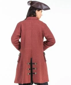 Pirate Dressing Coat Ladies Rust Coat W-Wood Buttons