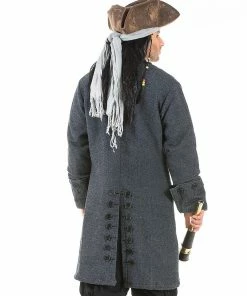 Pirate Dressing Coat Pirate Grey Wood Buttons