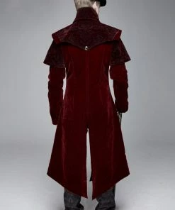 Western Fashion Gothic Men's Coat In Red