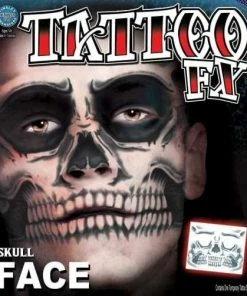 Tinsley Transfers Tattoos & Tattoo Effects Skull Face