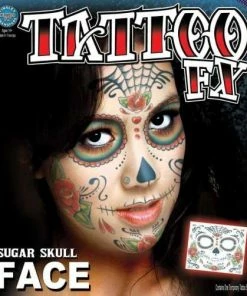 Tinsley Transfers Sugar Skull Tattoos & Tattoo Effects