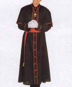 Funny Fashions Religious & Historical Cardinal Black With Red Piping