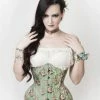 The Corset Company Underbust Seafoam & Floral 1 The Corset Company Underbust Seafoam & Floral