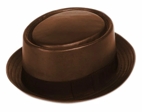 Epoch Fashion Accessory Fedoras, Homburgs & Pork Pies Pork Pie Faux Leather In Black Or Brown 5 Epoch Fashion Accessory Fedoras, Homburgs & Pork Pies Pork Pie Faux Leather In Black Or Brown