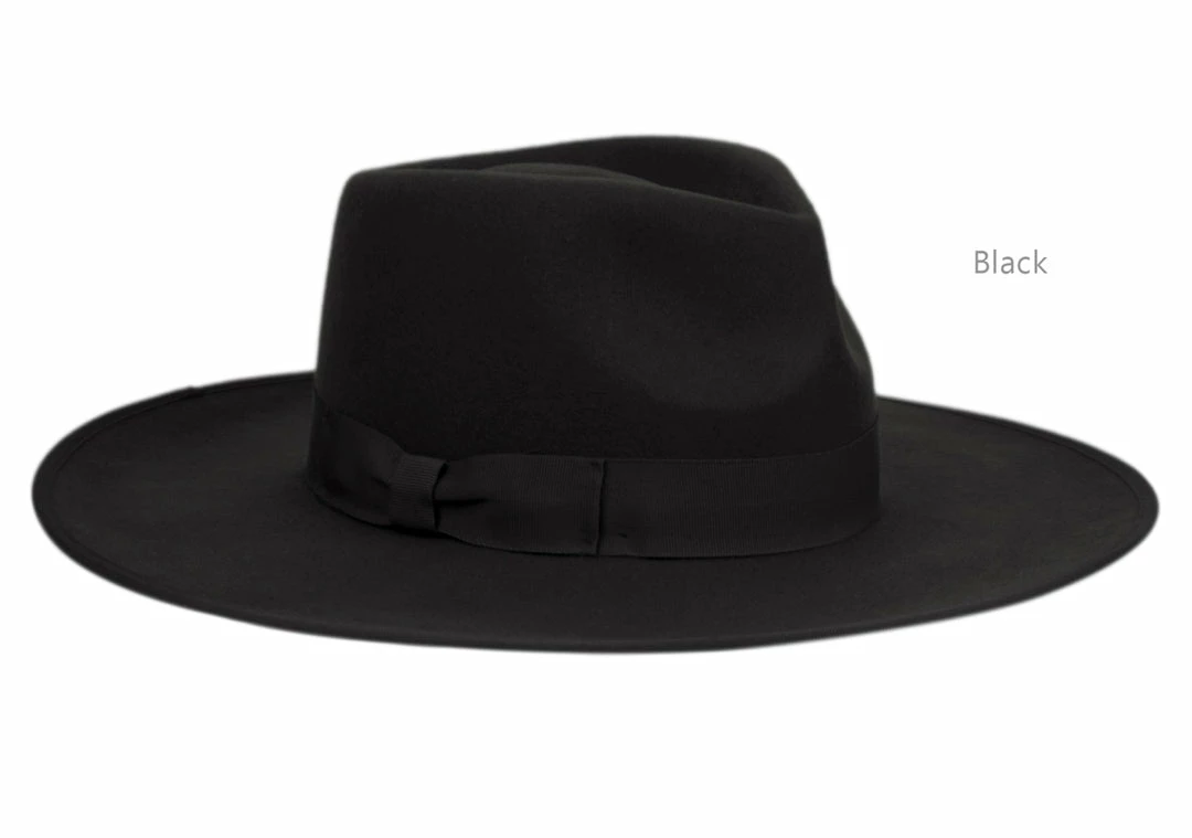 Epoch Fashion Accessory Fedora Wide Brim Wool Felt Black Fedoras, Homburgs & Pork Pies 3 Epoch Fashion Accessory Fedora Wide Brim Wool Felt Black Fedoras, Homburgs & Pork Pies