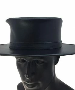 KBW Global Corp Western Black Pleather Hat Western Hats