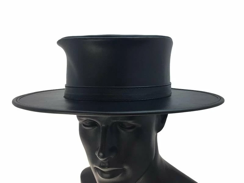 KBW Global Corp Western Black Pleather Hat Western Hats 3 KBW Global Corp Western Black Pleather Hat Western Hats