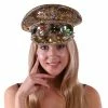 KBW Global Corp Sequin Festival Peaked Cap W/ Goggles In 3 Colors Sequin Hats