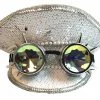 KBW Global Corp Sequin Hats Burning Man White Silver Sequin Hat With Goggles
