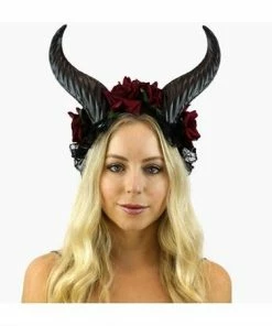 KBW Global Corp Horns & Antlers Headband Horns & Roses