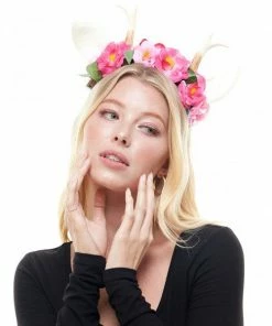 KBW Global Corp Horns & Antlers Headband Antler W-Flowers & Leaves