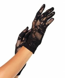 Leg Avenue Gloves Lace Wrist-Length In Black Or White