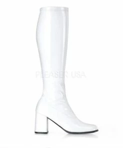 Ellie Shoes Women's Shoes Gogo White Patent Boots