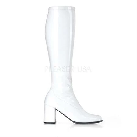 Ellie Shoes Women's Shoes Gogo White Patent Boots 2 Ellie Shoes Women's Shoes Gogo White Patent Boots