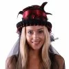 KBW Global Corp Top Hats Top Hat Red Lace & Feathers Steampunk