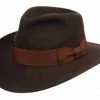 Epoch Fashion Accessory Fedora Wool Felt Indiana Jones Brown Fedoras, Homburgs & Pork Pies
