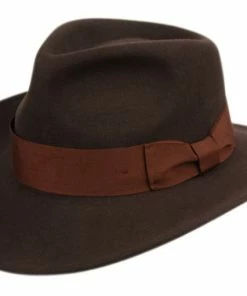 Epoch Fashion Accessory Fedora Wool Felt Indiana Jones Brown Fedoras, Homburgs & Pork Pies