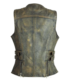 Vance Leather Vest Brown Distressed Leather Steampunk & Victorian