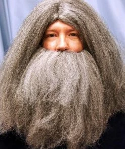 Alicia International Wizard Wig And Beard Set Grey & White