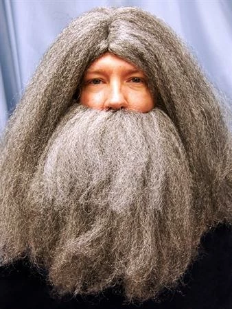 Alicia International Wizard Wig And Beard Set Grey & White 4 Alicia International Wizard Wig And Beard Set Grey & White