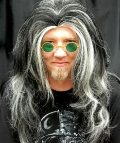 Alicia International Fabio Wig Black With White Streaks