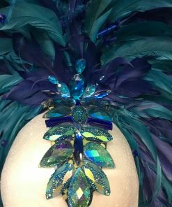 Boa Novelty Feather Turquoise And Purple Headpiece Burlesque