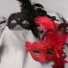 KBW Global Corp Masquerade Masks Mask Lace W/ Feathers On Side