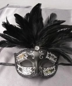 KBW Global Corp Venetian W/ Rhinestones & Feathers