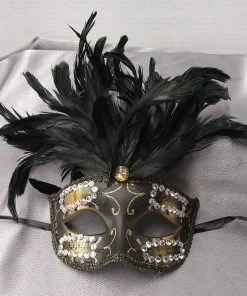 KBW Global Corp Venetian W/ Rhinestones & Feathers