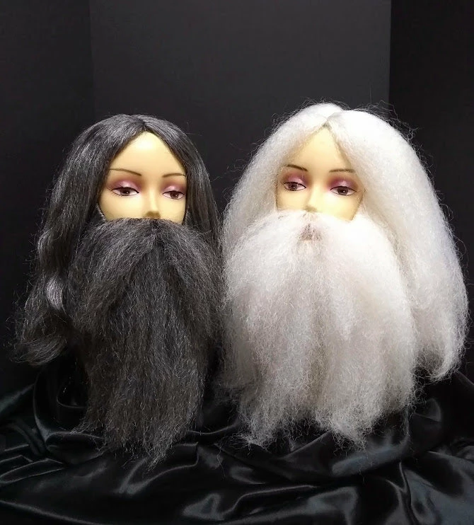 Alicia International Wizard Wig And Beard Set Grey & White 3 Alicia International Wizard Wig And Beard Set Grey & White