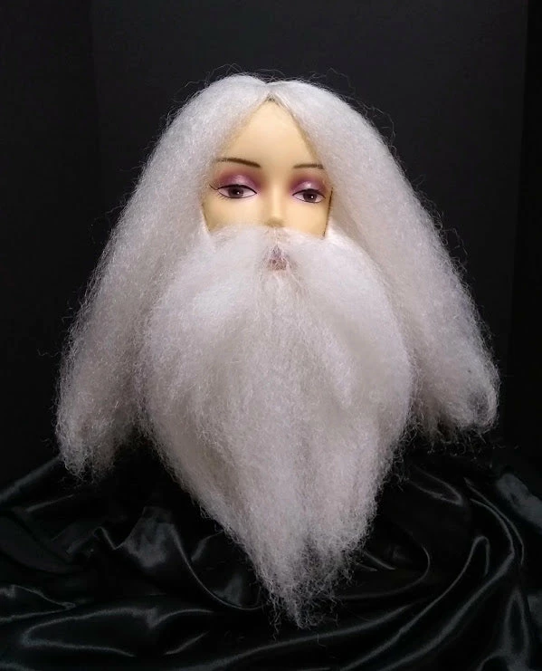 Alicia International Wizard Wig And Beard Set Grey & White 5 Alicia International Wizard Wig And Beard Set Grey & White