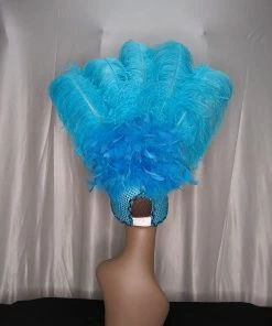 Boa Novelty Feather Showgirl Headpiece Turquoise