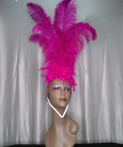 Boa Novelty Feather Showgirl Feather Duster Headpiece Fuchsia Burlesque