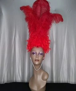 Boa Novelty Feather Showgirl Feather Duster Headpiece Red Burlesque