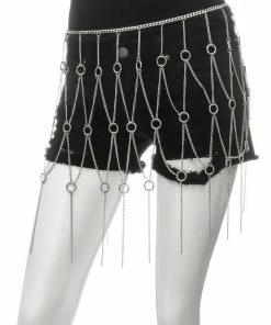 Fame Accessories Gold Chain Ring Fringe Belt In 2 Colors