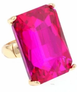 Moons Jewelry Bracelets & Rings Ring Stretch Emerald Cut Large Stone