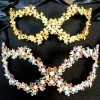 The Clear Color Shop Rhinestone Multi-Color Rhinestone Floral Mask Masquerade Masks