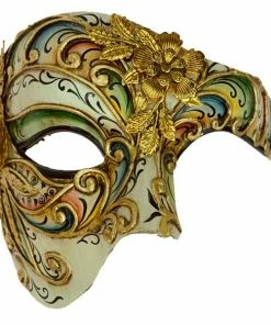 KBW Global Corp Mask Venetian Floral Scrolls Half Masquerade Masks