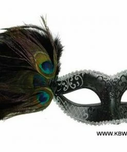 KBW Global Corp Venetian Mask W/ Feathers