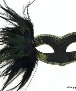 KBW Global Corp Venetian Mask W/ Feathers