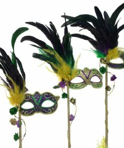 KBW Global Corp Venetian Rose Mask W-Stick Masquerade Masks 13 KBW Global Corp Venetian Rose Mask W-Stick Masquerade Masks
