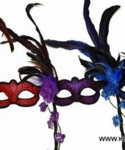 KBW Global Corp Venetian Rose Mask W-Stick Masquerade Masks