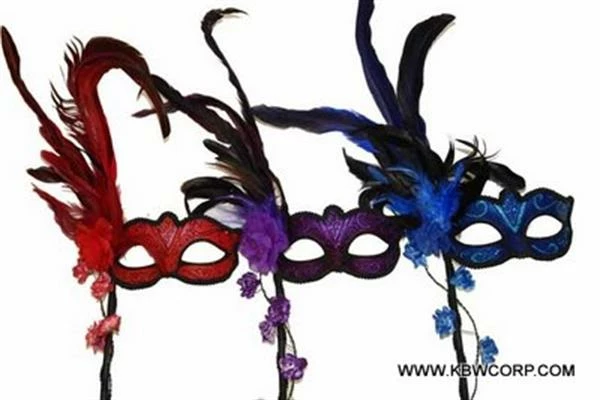 KBW Global Corp Venetian Rose Mask W-Stick Masquerade Masks 3 KBW Global Corp Venetian Rose Mask W-Stick Masquerade Masks