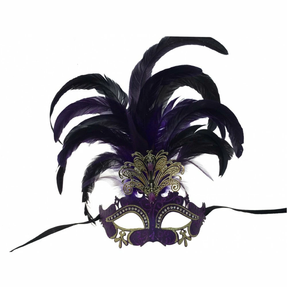KBW Global Corp Venetian Cutout W/ Foil And Feathers 6 KBW Global Corp Venetian Cutout W/ Foil And Feathers