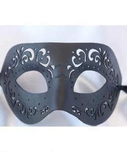 KBW Global Corp Masquerade Masks Pleather Mask W/ Swirls