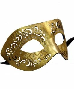 KBW Global Corp Masquerade Masks Pleather Mask W/ Swirls