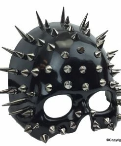 KBW Global Corp Mask Half Face Black W/ Spikes Masquerade Masks