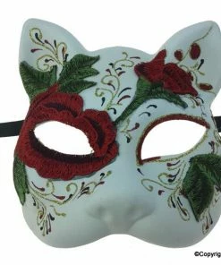 KBW Global Corp Masquerade Masks DOD Floral Cat Mask