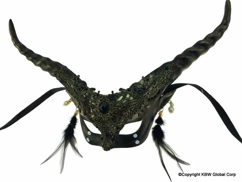KBW Global Corp Masquerade Masks Venetian Lace Horned Mask 6 KBW Global Corp Masquerade Masks Venetian Lace Horned Mask